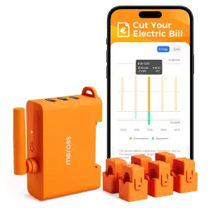 Meross Smart Meter 3-Phasen Stromzähler mit 6 Messkanälen, DIN-Schiene WLAN Ener