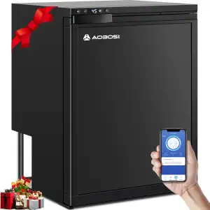 AAOBOSI 65L Kompressor Kühlbox, Wohnmobil Kühlschrank mit APP-Steuerung, 12/24V 