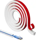 3 Meter Kabelkanal Weiß Selbstklebend, Kabel Verstecken, Kabelabdeckung Wand, Flexibler Schneidbares Klein Halbrund für Cable Hider Aussenbereich Wetterfest, Weiß 15mm×10mm (3M)