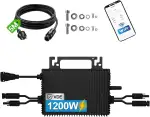 Mikro Wechselrichter 1200w-2MPPT，Wechselrichter für balkonkraftwerk mit WLAN,IP67 wasserdicht，mit 5m AC Kabel für Solar Inverter,App Steuerung,Plug Play