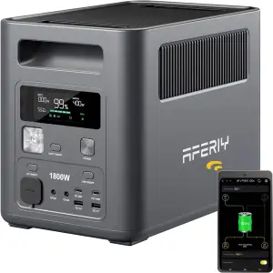 AFERIY 1800W Tragbare Powerstation, 1024Wh LiFePO4 & 1Std Schnellladung Solargen