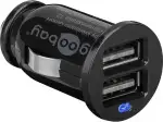 goobay USB Auto Ladegerät, 2-Port Kfz Ladeadapter für den Zigarettenanzünder, 12W 2.4A Dual USB Charger für iPhone und Samsung, 12V/24V - 44177