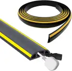 4 M Weich-PVC Flexibler Kabelkanal Selbstklebend Boden Flach Aussenbereich, Schwarz und Gelb Kabe...