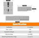 Anderson Stecker 50A, 4 Pack Batterie Stecker Anderson Stecker Batterieanschluss 50A 600V Stecker Batterieanschluss Quick Connect Akku Schnellanschluss für Auto Wohnmobil Wohnwagen Grau