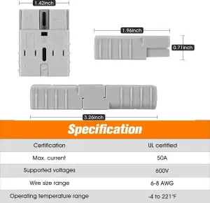 Anderson Stecker 50A, 4 Pack Batterie Stecker Anderson Stecker Batterieanschluss