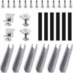 Solarmodul Halterung Kit,NefLaca 6 Stück 12cm und Zubehör Schwarz Eloxiert 30-35mm Verstellbar Halterung für Solarmodule Alu Montagesystem Trapezblech Montageschiene für Flachdach Trapezdach