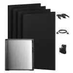 Powerness® All in One 1800W Balkonkraftwerk mit Speicher 3840Wh, ECOFLOW STREAM Ultra X mit 4 MPPT, Smarten Zähler&Zubehör Komplettset, 4×450W Full Black Bifaziale Solarmodule, Plug&Play(0% MwSt)