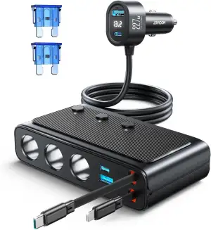 JOYROOM 227W Zigarettenanzünder Verteiler 9 in 1, Auto KFZ Ladegerät Adapter mit