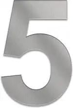 Hausnummer aus Edelstahl in anthrazit/schwarz / DB703 / Edelstahl natur 0-9 und a-f - Größe konfigurierbar (10 cm, 5)