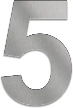 Hausnummer aus Edelstahl in anthrazit/schwarz / DB703 / Edelstahl natur 0-9 und 