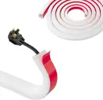 Kabelkanal Weiß Selbstklebend Flexibel 4M Kabelbrücke Boden Aussenbereich Wetterfest Zum Verstecken von Kabeln an der Wand Cable Hider Leicht zu Schneiden Montage für Haus Büro Schule