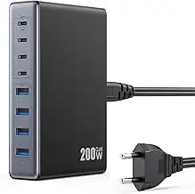200W USB C Ladegerät Mehrfach, 8-in-1 GaN III USB C Netzteil Schnellladegerät mi