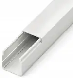 Kabelkanal PVC 40x40mm, 2 Meter Gesamtlänge, Elektroinstallationskanal mit Abdeckung, Weiß