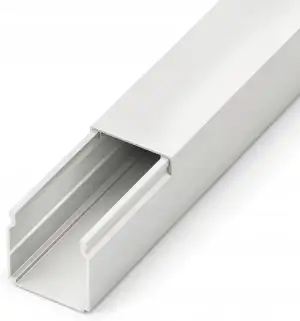 Kabelkanal PVC 40x40mm, 2 Meter Gesamtlänge, Elektroinstallationskanal mit Abdeckung, Weiß