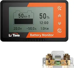 LiTime 500A Batteriewächter mit LCD-Display und Shunt, 8V-120V Batteriemonitor f