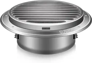 Aygrochy Lüftungsgitter 150mm Edelstahl 304, Verdickt Wand Tellerventil, Rund Ab