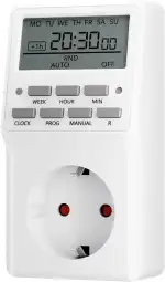 HBN Digitale Zeitschaltuhr Timer Steckdose mit 20 Schaltprogramme Wochenzeitschaltuhr für Innen, Countdown, Zufallsfunktion, Sommerzeitschaltung, 16A / 3680W