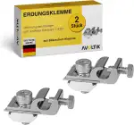 Avoltik Erdungsklemme für PV Module 2 Stück I Solar Panel Klemmen aus robustem & hochwertigem Aluminium I rostfreie & langlebige PV Erdungsklemme I praktisches Solar Zubehör mit Blitzschutz Klemme