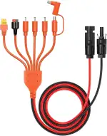 Rierousy 7-in-1 Solarladekabel Adapter mit Anderson, XT60, DC7909, DC6530, DC35135, DC5521, DC8020, 1.2M Länge, Kompatibel mit Solarpanel, Powerstation, Solargenerator
