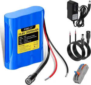 12.6V 3000mAh Lithium-ionen akku mit ladegerät & 2 Verbindungslinie für Solar Pa