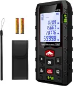 Laser Entfernungsmesser Messgerät für Räume - Dual-Level IP54 Wasserdicht, Entfernungs-/Flächen-/Volumenmessung, Großes LCD mit Hintergrundbeleuchtung, für Innen- & Außenbereich