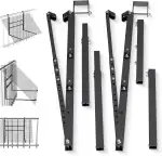 GLIESE Balkonkraftwerk Halterung für 400W-550W Solarmodule - 15°-45° verstellbar aus stabilem Aluminium, inkl. Haken für Quadratprofil-Geländer - Für Balkon, Flachdach, Wand (Schwarz)