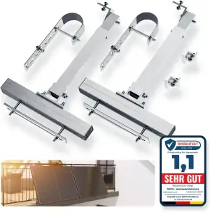 Balkonkraftwerk Montageset für Balkongeländer, Solarpanelbefestigung, stabil, ei