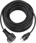 Brennenstuhl Qualitäts-Gummi-Verlängerungskabel 25m (IP44, Kabel für außen) schwarz
