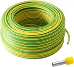 50m Erdungskabel 6mm2 H07V-K PVC grün-gelb flexible Aderleitung für PV-Anlagen inkl. 10 Aderendhülsen (6mm²x12mm)