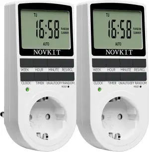 2x NOVKIT digitale Zeitschaltuhr Steckdose mit 10 konfigurierbaren wöchentlichen
