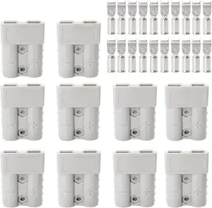 10 x Stecker Anderson Stecker 50A Batteriestecker, Stecker Kabelklemme, 600V 50A