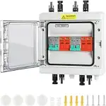 PV Combiner Box 2-String mit Überspannungsschutz und DC-Trennschalter, 1000V 32A, IP65 wetterfest...