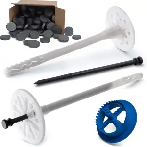 STRÜBER WDVS SET (Ø10x200mm Dämmstoffdübel mit Kunststoffnagel 100St + Grau Styr