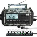 12000 mAh Kurbelradio | Notfallradio mit Kurbel & Solar | AM/FM Radio mit Weltempfanger | Tragbare Dynamo Radio | Als Ladegerät & Taschenlampe & Leseleuchte, Fur Camping, Notfall, Stromausfall