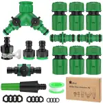15 Stück Gardena Schlauchverbinder Set, Gardena Kupplung 1/2 Zoll, Gartenschlauch Anschluss Verbindungsstück Schnellverbindung Leckfrei, Schlauch Kupplung für Garten und Haus Wasserhahn