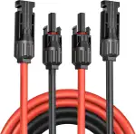 Solarkabel Verlängerung 1m,4mm² / 6mm² 1-50m Solarkabel Verlängerungskabel,Photovoltaik Solarkabel,Verbindungskabel Solarstecker,IP67 wasserdichtem Stecker (12AWG/4mm² 1m)