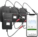Lescars Batteriemonitor: 4er-Set Kfz-Batterie-Wächter mit BT, App, für Batt. mit 6-48 Volt - (Batteriewächter 48V, Batterietester Batterieprüfer, 12V)