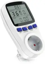 CSL - Energiekostenmessgerät - Stromverbrauchszähler, Energiekosten Anzeige - Stromzähler - 3680W - Energiemessgerät mit integriertem Berührungsschutz