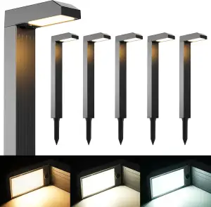 Solarlampen für Außen Garten 6 Stück, 3-Phasen-Farbwechsel (3000K/4500K/6500K) L