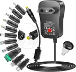 SoulBay 41W 6V 9V 12V 15V 18V 20V 24V Universal AC/DC Adapter Schaltnetzteil Ladegerät mit 11pcs DC Tipps, enthält USB-C & Micro USB Stecker für Haushaltselektronik LED Streifen Router - 2000mA max