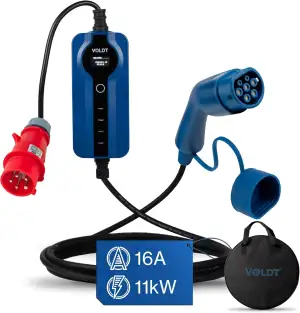 VOLDT Typ 2 Ladekabel 11KW EV-Ladegerät mit CEE-Stecker, 8 A - 16 A dreiphasige 
