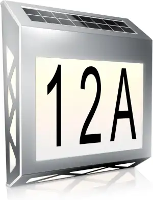 CSL - LED Solar Hausnummernleuchte Edelstahl - Hausnummer beleuchtet Solar - Aut