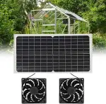 Solar Ventilator, 16W Solarpanel Ventilator, Wetterfest, mit DC Doppelventilator für kleine Hühnerställe, Solarmodul Lüfter Kit für kleine Hühnerställe, Gewächshäuser, Haustierhäuser, Garage