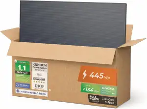 Solarway 445W Solarpanel Full Black Bifazial Glas/Glas PV Panel mit positiver Le