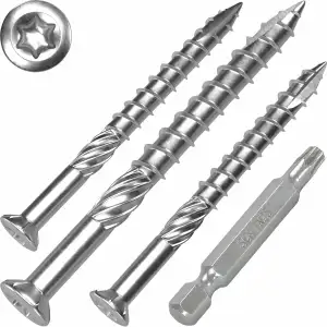 SCREW REBEL Terrassenschrauben 5 x 50 T-INOX 500 Stück Edelstahl gehärtet C1, To
