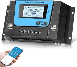 30A Solar Laderegler Mit Bluetooth, PWM 30A Solarladeregler 12V 24V 36V 48V mit 