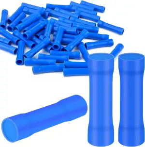 50x Stoßverbinder 1,5-2,5 mm² Quetschverbinder Blau Kabelschuhe PVC Isoliert Sto