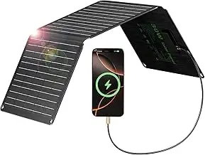 30W Solarpanel Faltbar mit 3 Ports (USB-C+USB-A+DC), IP67 Wasserdichtes Tragbare