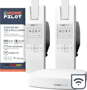 HOMEPILOT Rollladen Smart-Home Starter-Set - 2x RolloTron elektrischer Gurtwickl