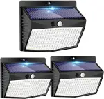 Peasur Solarlampen für Außen mit Bewegungsmelder, [3 Stück] Solarlampe Außen 180° Superhelle Solarleuchte mit Bewegungsmelder Sicherheitswandleuchte 3 Modi IP65 Wasserdichte Wandleuchte Garten